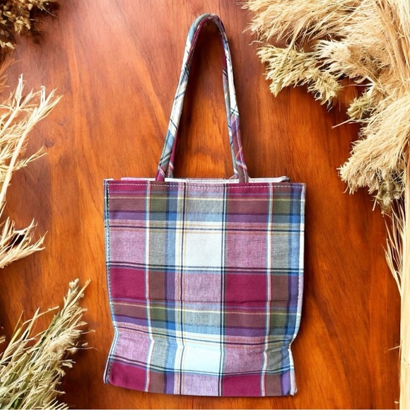 LONGABERGER Plaid Embroidered Tote Bag - NWT - Picture 4 of 14